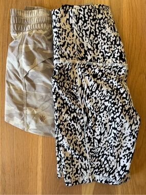 Bundle of 2 Athleta Gray Active Hustle Short and black salutation stash pocket